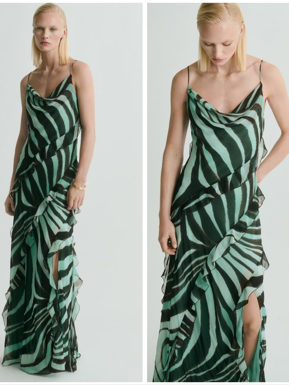 MANGO Printed Ruffle Dress - Picture 1 of 1